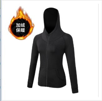 Female Running Zipper Jacket Coat Women Sports Yoga Training Hooded Workout Fitness Breathable Tops Long Sleeve Gym Sweatshirts