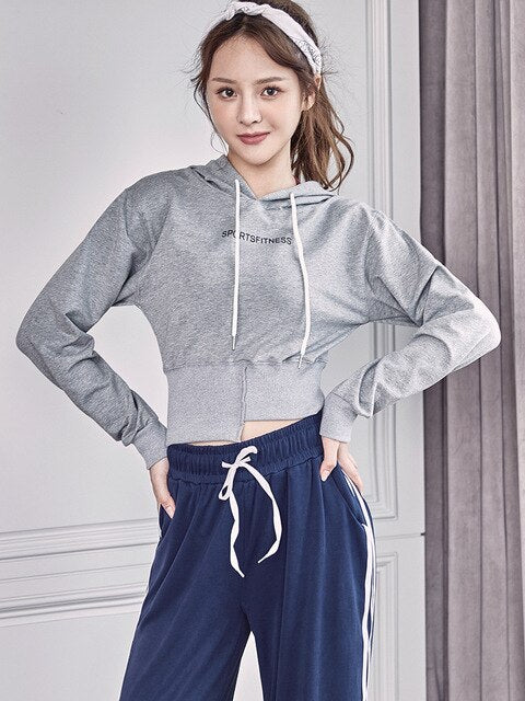 NEW Women's clothes short coat jacket gym clothes fitness sports comfortable wild breathable