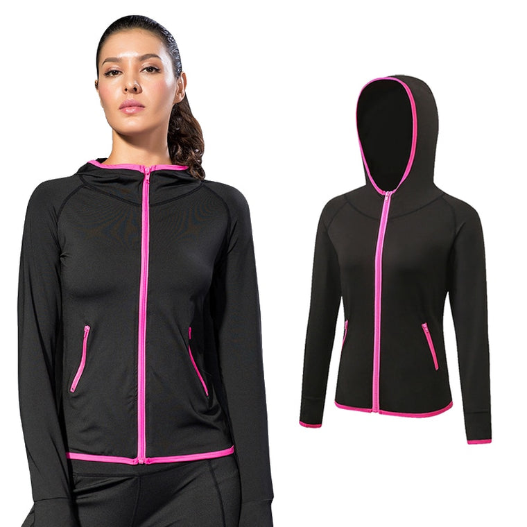Sport Jacket Women Autumn Hoodie Zipper sportswear windbreaker Yoga Shirt Running Coats Gym Breathable Fitness Workout Jackets