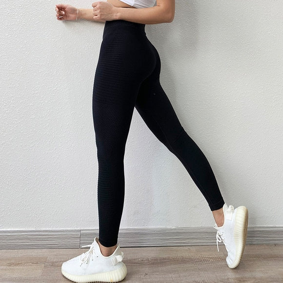 Energy Seamless Sports Fitness Leggings Gym Running Workout Yoga Pants Women High Waist Tight Tummy Control Trousers Hip Lifting