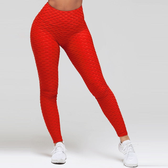 Mallas deportivas de cintura alta para mujer, mallas Push Up de moda de Color sólido, mallas para culturismo, pantalones para mujer