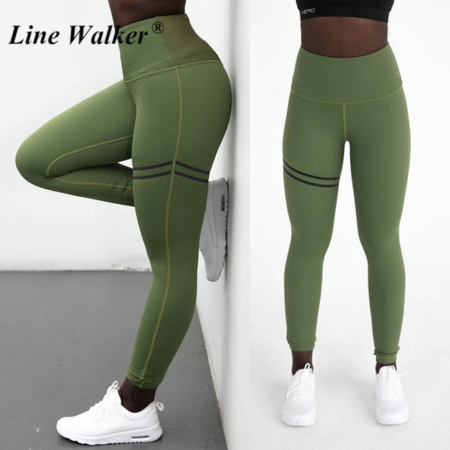 Stamping Yoga Pants Golden High Waist Sports Leggings for Fitness